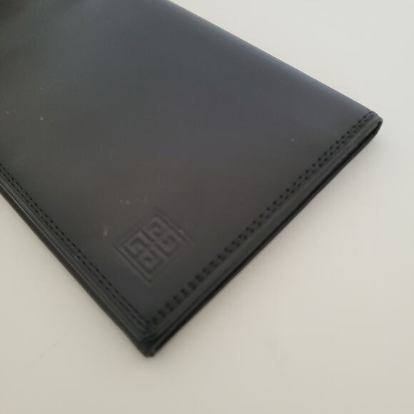 Givenchy Vintage Bifold Leather Large Wallet Black Logo Unisex Long Slim Classic - Picture 10 of 11